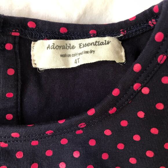 Adorable Essentials Dress Blue Pink Polka Dots Size 4T - Picture 5 of 5
